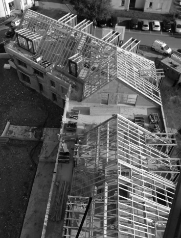 Début septembre 2017 - Escalade de l'architecte avant la dépose de la grue : Fin du gros oeuvre 
