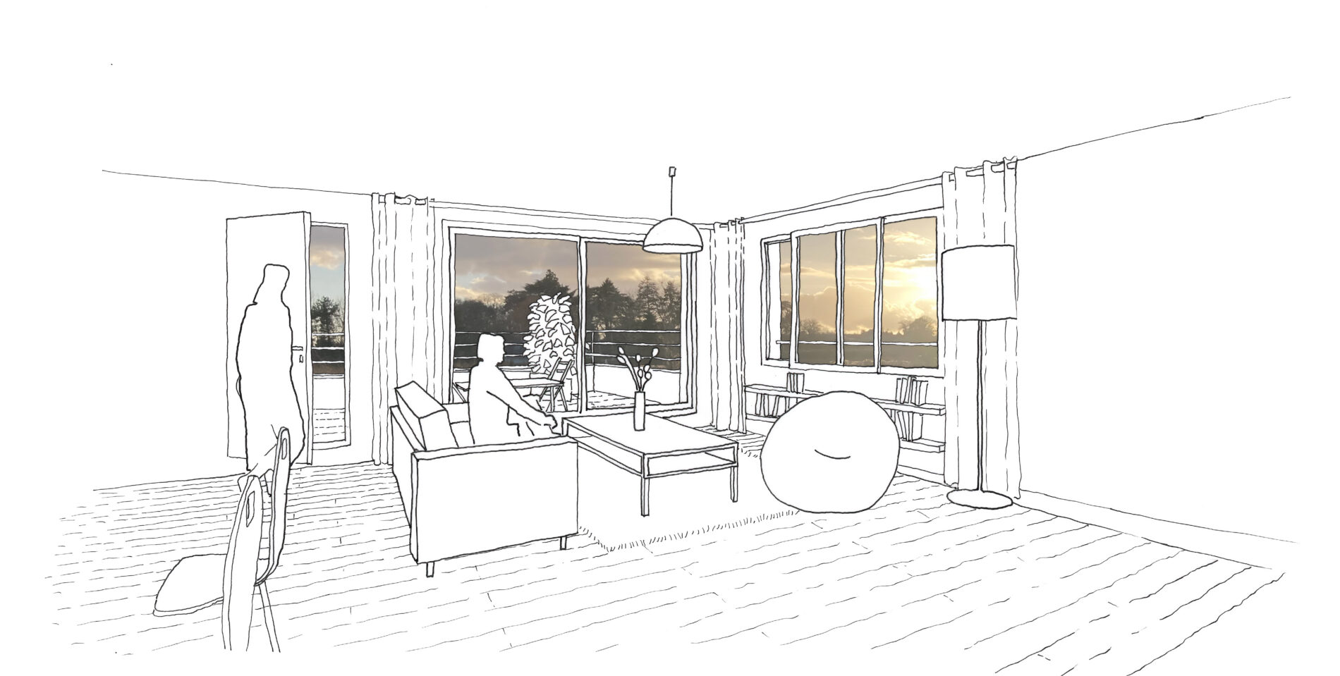 depuis un duplex sur terrasse à l'étage