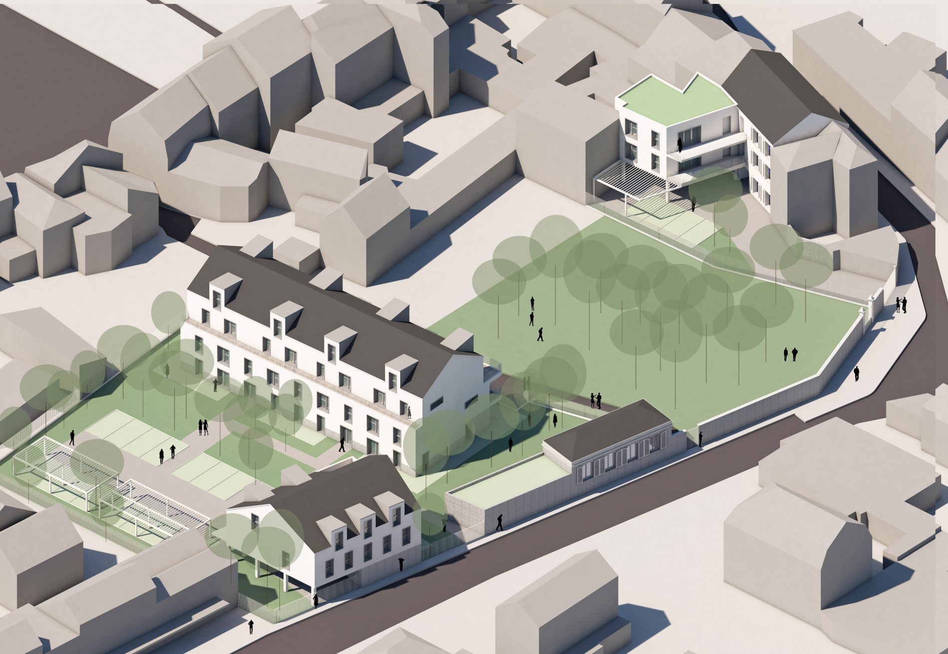 aérienne nord-est depuis la rue du Général Archinard