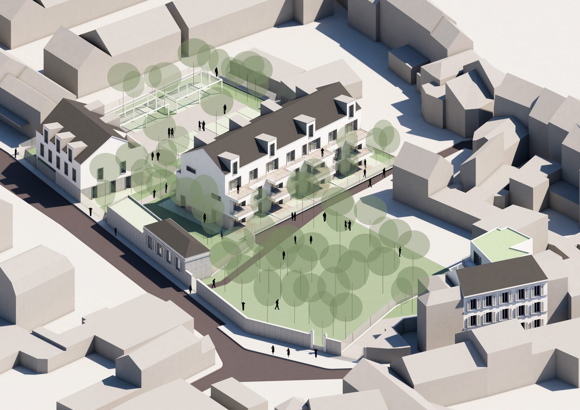 aérienne nord-ouest depuis l'entrée du futur parc