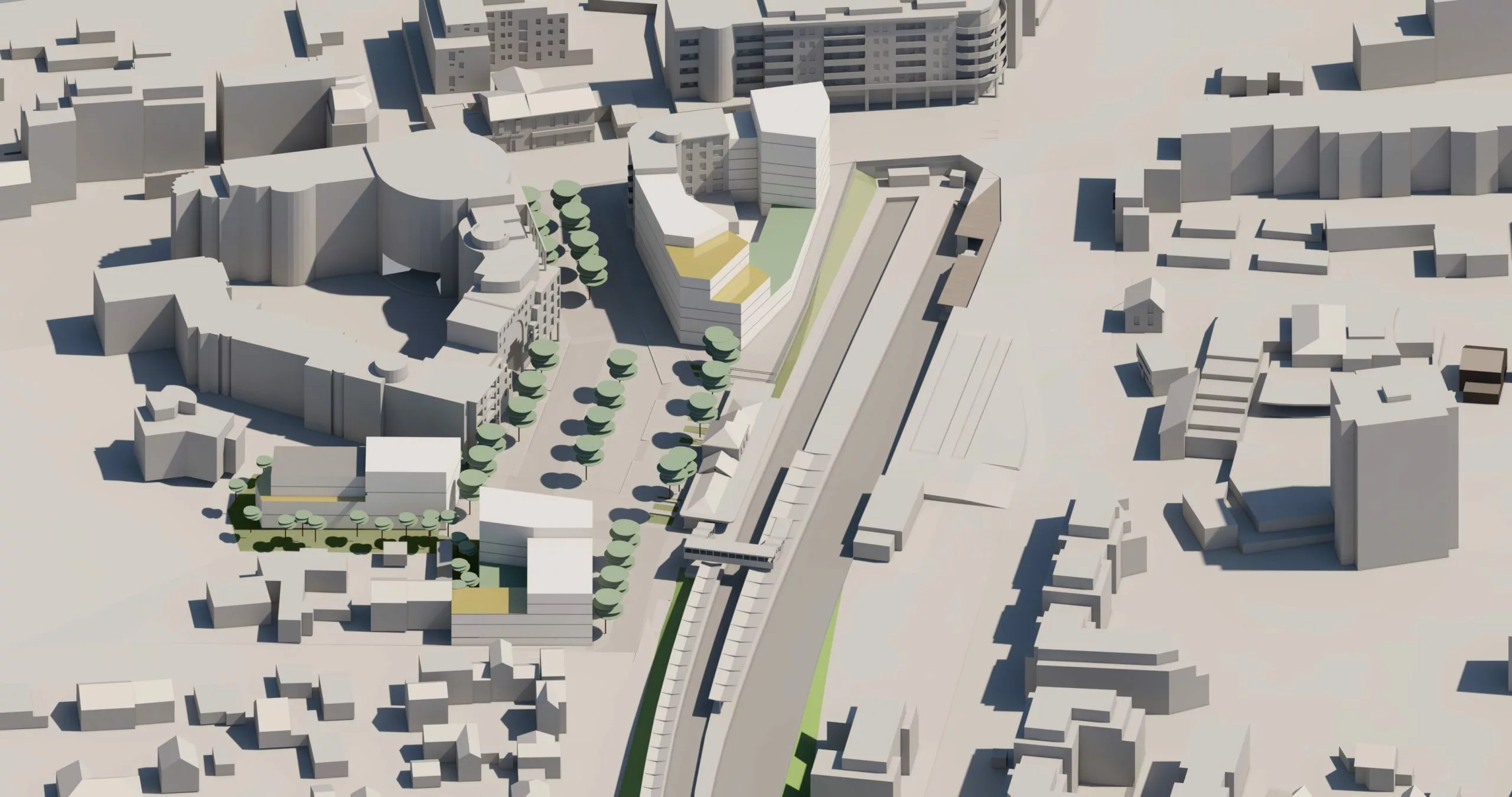 vue aérienne des îlots à bâtir