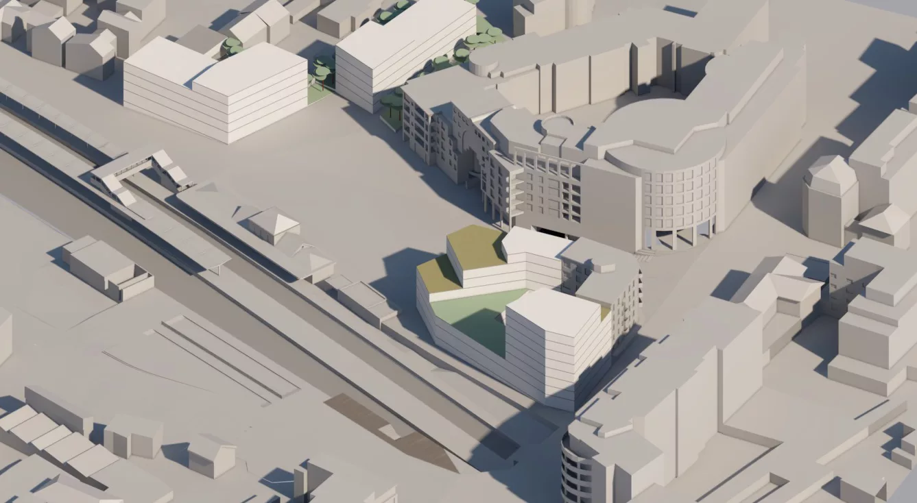 vue aérienne des îlots à bâtir