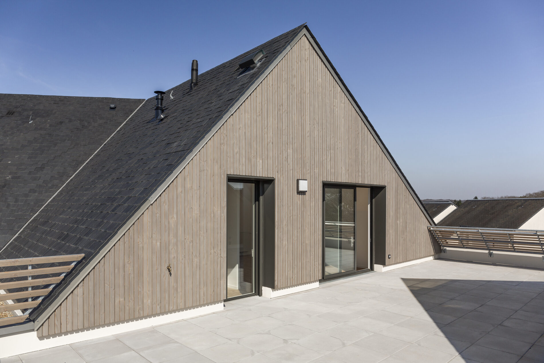 sur une terrasse privative