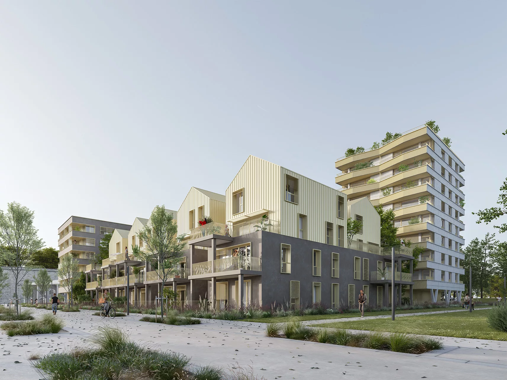 le bâtiment intermédiaire depuis la venelle Simone Veil