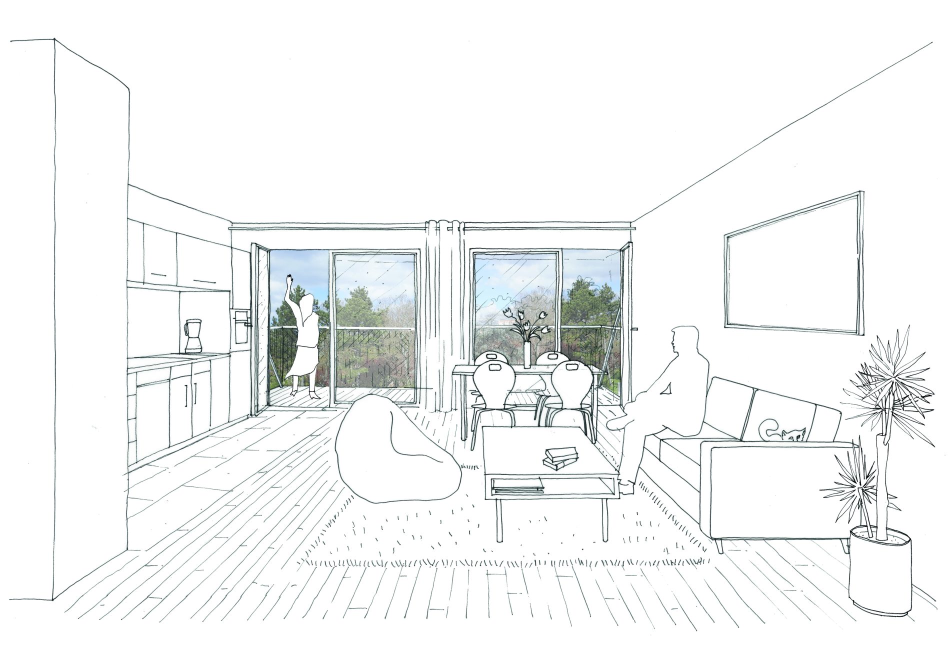 vue depuis l'intérieur d'un logement